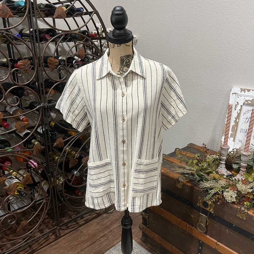 Ivy Jane Cream and Black Striped Blouse